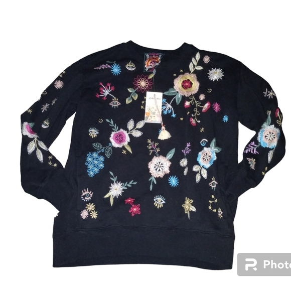NWT Johnny Was "Marine Celestial" Fully Embroidered Sweater Size XXS - Picture 3 of 5